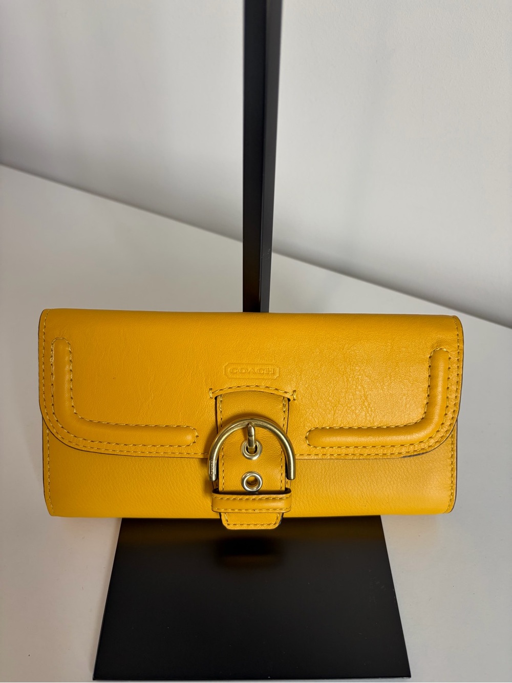 Coach Campbell Leather Buckle Slim Envelope Wallet